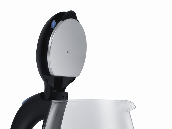 Argon Hervidor Acero Borosilicato LED 1.8 L Transparente Negro Plata 22x23.5x16cm (Set de 6)