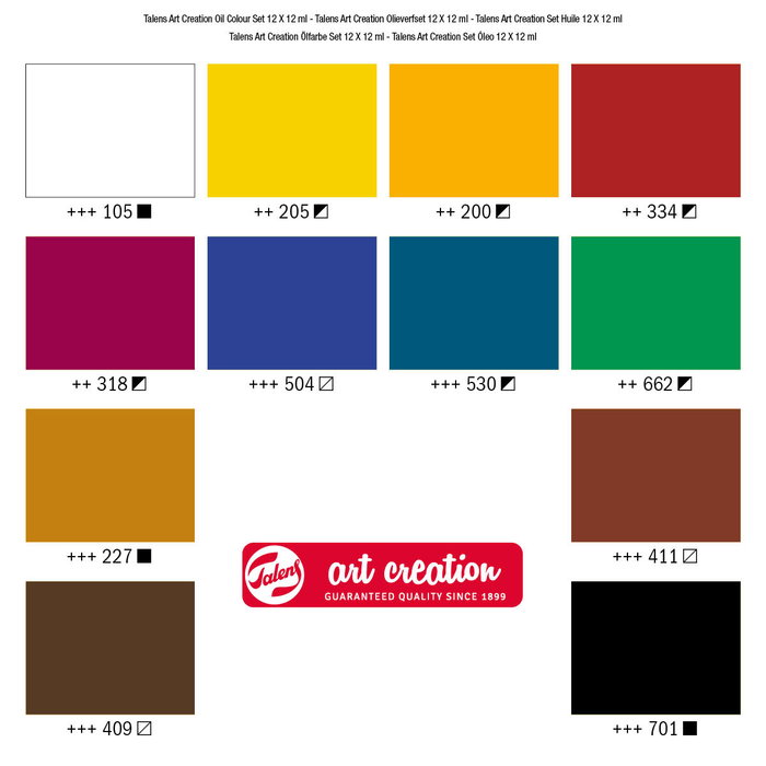 Talens Art Creation Set de Iniciación de Pintura al Óleo con 12 Tubos de 12 ml