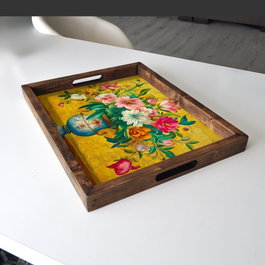Aberto Design REF030 Bandeja de Madera Maciza con Impresión UV sobre MDF, 48 x 38 x 4 cm