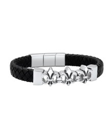 Police S14AMV01B Pulsera de Cuero Negro para Hombre