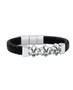 Police S14AMV01B Pulsera de Cuero Negro para Hombre