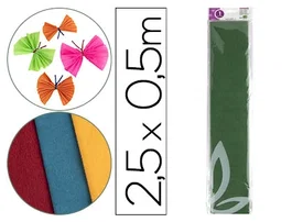Liderpapel Papel crespon Verde oliva 50 cm x 2,5 m 34g/m2