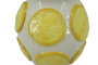 DKD Home Decor Jarrón de Gres con Relieve de Limones Amarillo