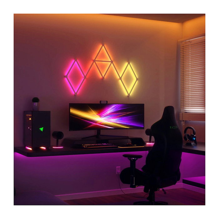 Nanoleaf Lines Starter Kit, 9 Paneles LED Inteligentes para Iluminación de Pared