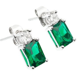 Chiara Ferragni Pendientes Emerald Ear Silver Verde