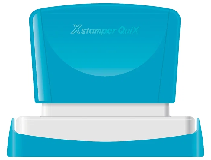 X'stamper Sello Quix Personalizable Color Azul Medidas 14x60 mm Q-14 Consumible Máquina Sellos