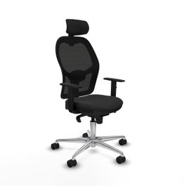 PIQUERAS Y CRESPO Silla de oficina Jorquera con mecanismo sincro y similpiel negro
