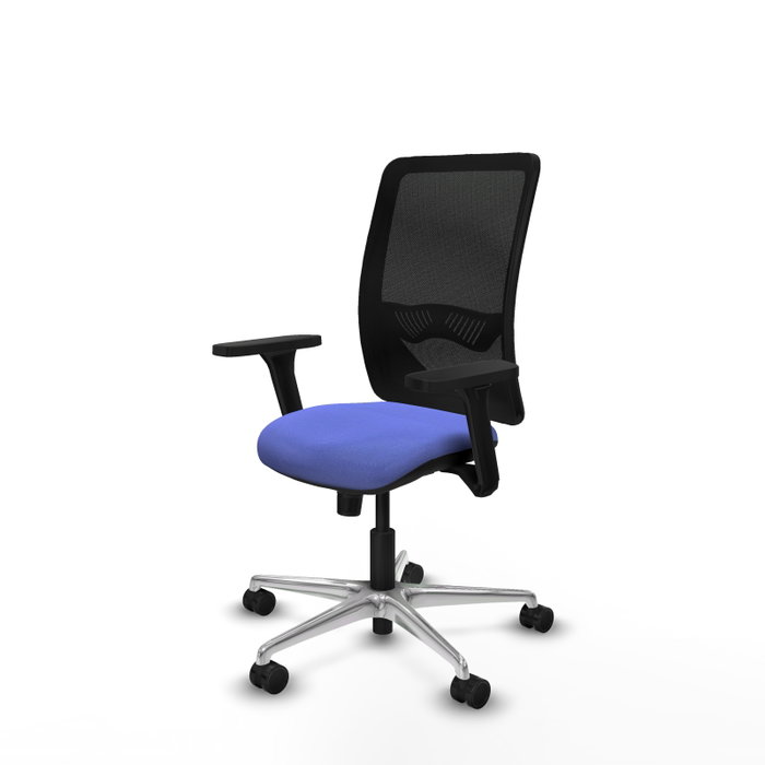 PIQUERAS Y CRESPO Silla de oficina Zulema con mecanismo Sincro, Azul claro y Negro
