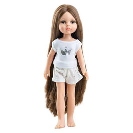 Paola Reina Muñeca Amigas Carol Pijama Blanco 32 cm