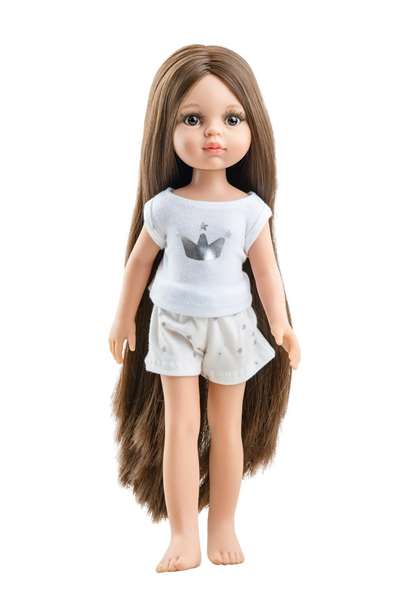 Paola Reina Muñeca Amigas Carol Pijama Blanco 32 cm