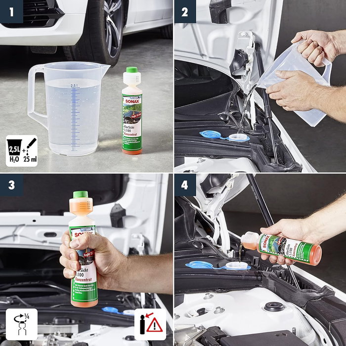 Sonax SX03711410 Limpiaparabrisas Verano Concentrado para 25 Litros de Líquido Limpiador
