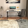 Hanah Home Escritorio de Estudio Elite Negro y Blanco 120x70x77 cm