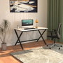 Hanah Home Escritorio de Estudio Elite Negro y Blanco 120x70x77 cm