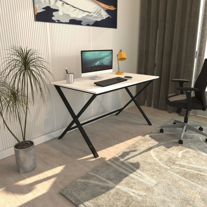 Hanah Home Escritorio de Estudio Elite Negro y Blanco 120x70x77 cm Hanah Home Escritorio de Estudio Elite Negro y Blanco 120x70x77 cm