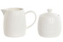 DKD Home Decor Set de Azucarero y Lechera Carve Loving 24 en Porcelana Blanca