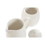 DKD Home Decor Set de Azucarero y Lechera Carve Loving 24 en Porcelana Blanca