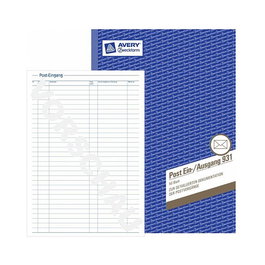 AVERY Zweckform Libro de registro de entrada y salida de correo Formularbuch 931