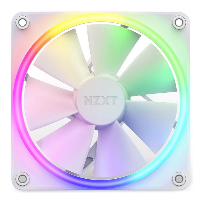 NZXT F120 RGB Ventilador PC 120mm Blanco RF-R12SF-W1 - F-Serie, LED, 500-1800 RPM, 4 Pines