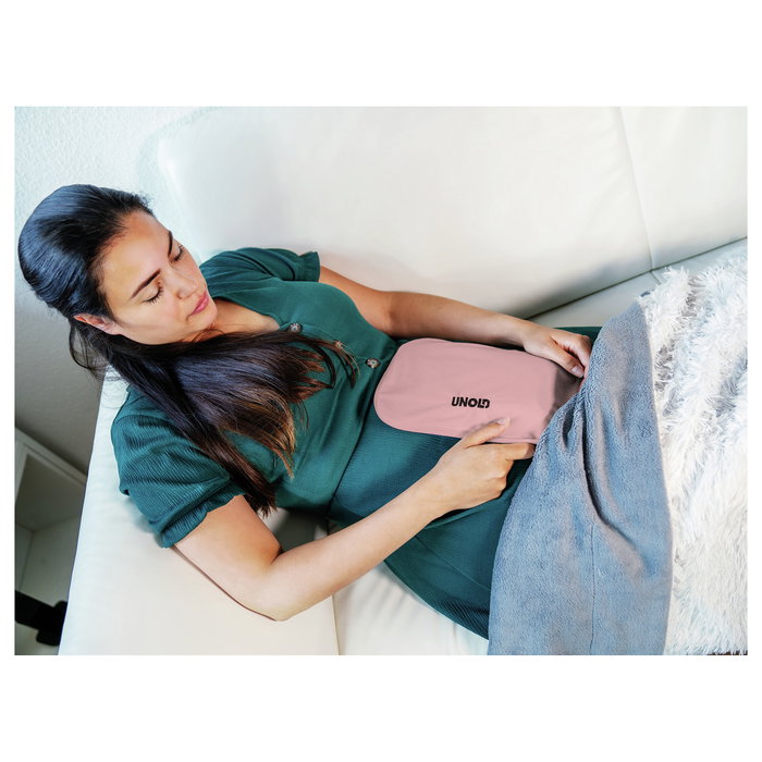 UNOLD 86014 Bolsa de Agua Caliente Eléctrica Rosa, 380W, Calentamiento Rápido 10 Min, Control de Temperatura y Apagado Automático