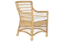DKD Home Decor Sillón Balines Natural Blanco Ratan 63 x 86 x 56 cm