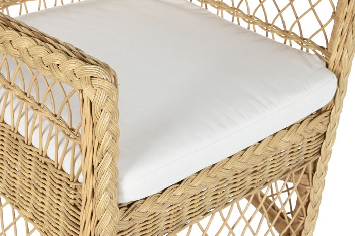 DKD Home Decor Sillón Balines Natural Blanco Ratan 63 x 86 x 56 cm DKD Home Decor Sillón Balines Natural Blanco Ratan 63 x 86 x 56 cm