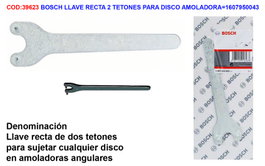 Bosch Llave Recta de 2 Tetones para Disco de Amoladora