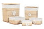 DKD Home Decor Set de 5 Cestas para la Ropa de Mimbre y Poliéster Natural