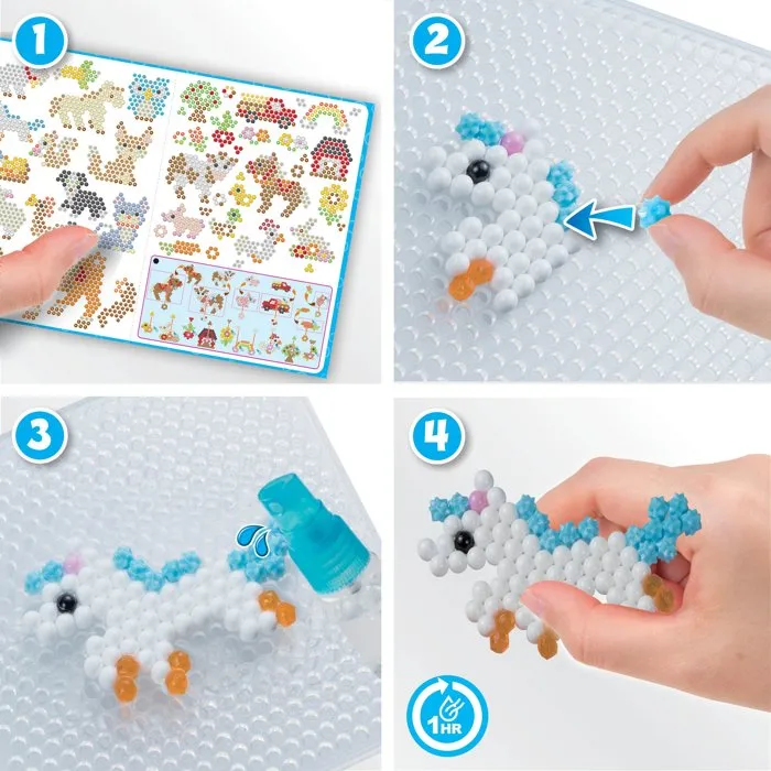 Aquabeads Crea tus Animales Favoritos para Decorar tu Habitación Ensambla Rocía Agua Deja Secar