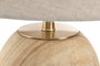 DKD Home Decor Lámpara de Sobremesa de Latón y Madera Natural