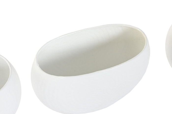 DKD Home Decor Set de 5 Maceteros de Aluminio Blanco