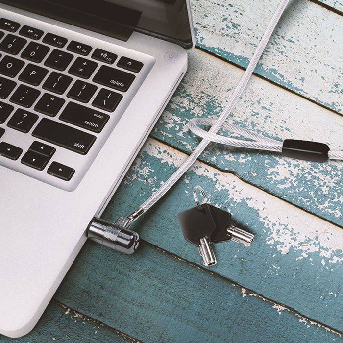 Logilink Cable Antirrobo Ultrafino para Portátil con Cerradura y 2 Llaves, Cable de Acero de 1.5m