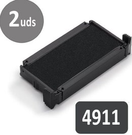 TRODAT Pack de 2 Almohadillas de Tinta Negra para Sellos 4911/4800/4820/4822/4846
