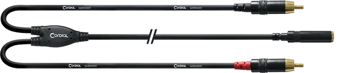 Cordial Cable Y Minijack Hembra Stereo/2 Rca 30 Cm Cordial Cable Y Minijack Hembra Stereo/2 Rca 30 Cm