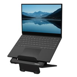 Fellowes Soporte Elevador Para Portátil Breyta Negro, 12 Ajustes Altura, Diseño Ergonómico, Compacto, Admite Portátiles Hasta 14" y 4kg