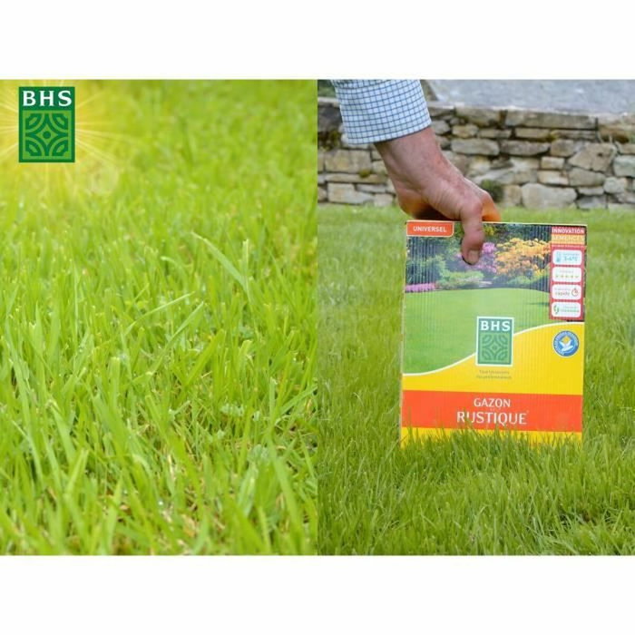 BHS Césped Rústico BHS3366670322307 Caja 3 kg Resistente a la Intemperie Sol Rojo