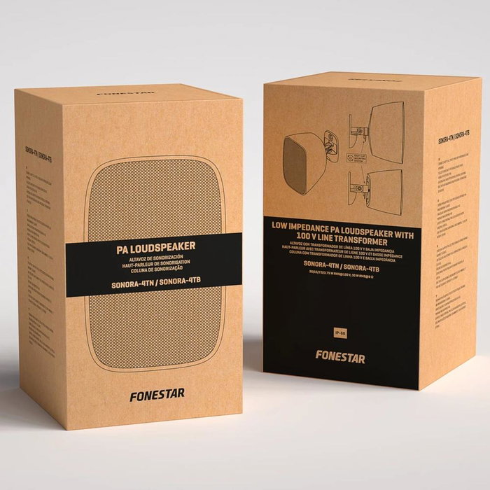 Fonestar Altavoz de Sonorización Sonora 4Tn 60W RMS Exterior IP-66 Alta Calidad de Sonido Negro