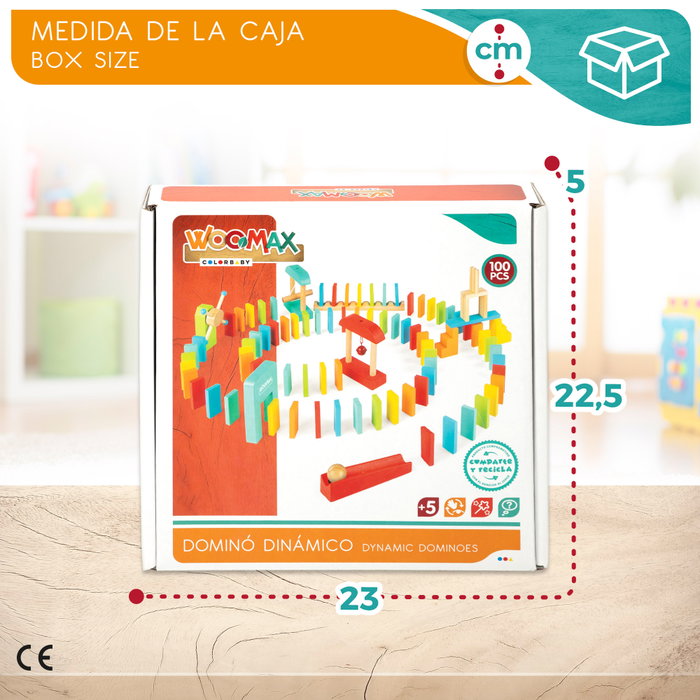 WOOMAX Juego dominó de madera de 100 piezas WOOMAX Juego dominó de madera de 100 piezas