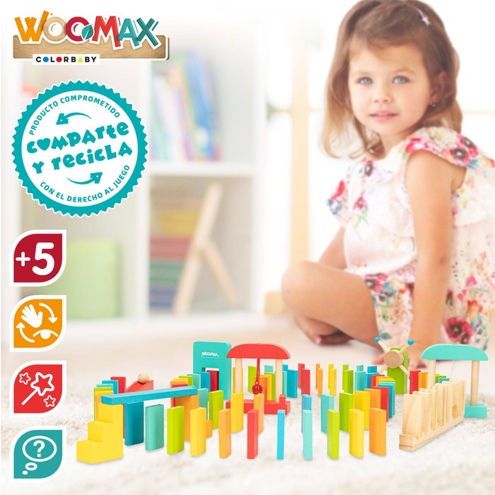 WOOMAX Juego dominó de madera de 100 piezas WOOMAX Juego dominó de madera de 100 piezas