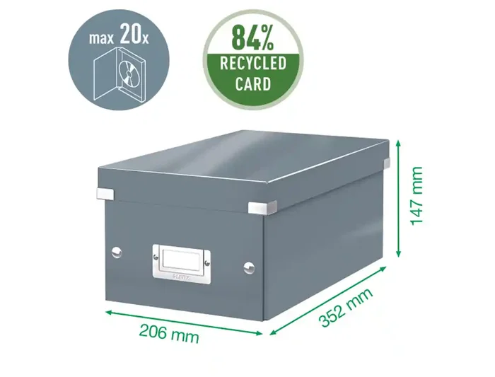 Leitz Click&Store Caja de Almacenamiento para DVDs Blanca 206x147x352 mm