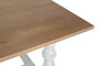 GINER Y COLOMER Mesa de Comedor Rectangular de Madera de Mango con Patas Torneadas en Blanco Envejecido, Estilo Rústico Vintage, Tapa Natural 200 cm