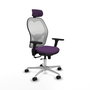 PIQUERAS Y CRESPO Silla de oficina Jorquera con Mecanismo Sincro/Traslack, Morado y Blanco