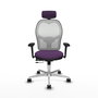 PIQUERAS Y CRESPO Silla de oficina Jorquera con Mecanismo Sincro/Traslack, Morado y Blanco