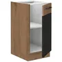 Mueble bajo ROCK - Melamina Roble Lancelot y Gris Matera - 1 Puerta - L40 x H82 cm - ROCK40D1F