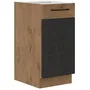 Mueble bajo ROCK - Melamina Roble Lancelot y Gris Matera - 1 Puerta - L40 x H82 cm - ROCK40D1F