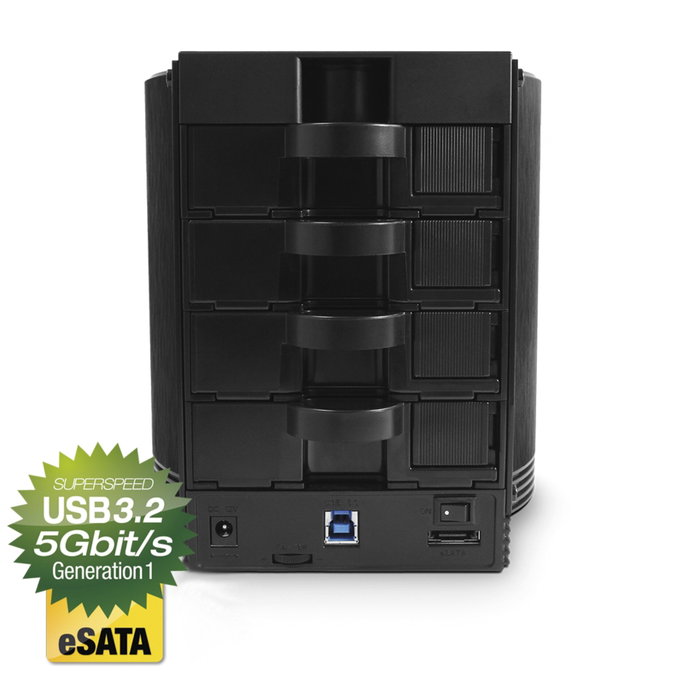 Fantec SQ-35U3E-6G Carcasa para 4 Discos Duros SATA de 3,5 pulg. USB 3.2 y eSATA Fantec SQ-35U3E-6G Carcasa para 4 Discos Duros SATA de 3,5 pulg. USB 3.2 y eSATA