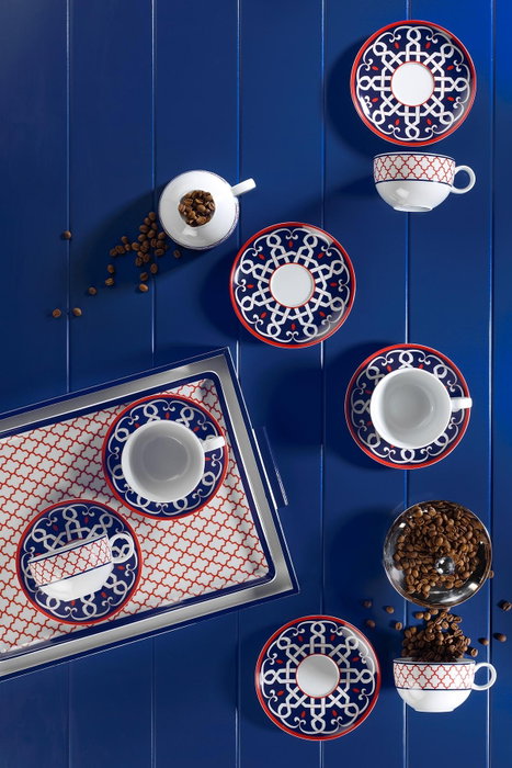 Hermia ZG12CT42011004 Juego de Tazas de Té de Porcelana para 6 Personas