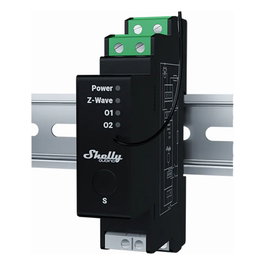 Shelly Wave Pro Shutter Relé Z-Wave para Persianas Negro Plástico 16A