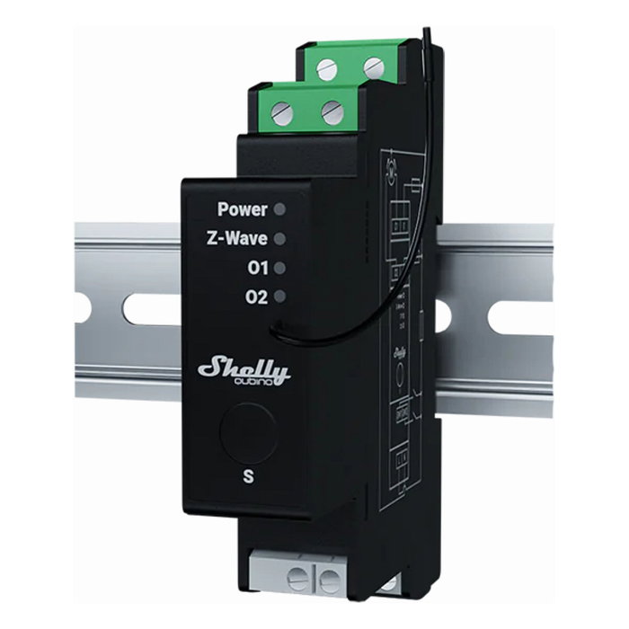 Shelly Wave Pro Shutter Relé Z-Wave para Persianas Negro Plástico 16A Shelly Wave Pro Shutter Relé Z-Wave para Persianas Negro Plástico 16A