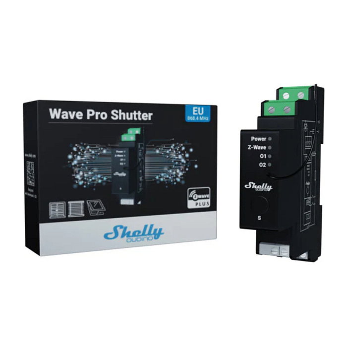 Shelly Wave Pro Shutter Relé Z-Wave para Persianas Negro Plástico 16A Shelly Wave Pro Shutter Relé Z-Wave para Persianas Negro Plástico 16A
