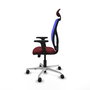 PIQUERAS Y CRESPO Silla de oficina Motilla Sincro/Traslack con cabecero fijo, granate y azul